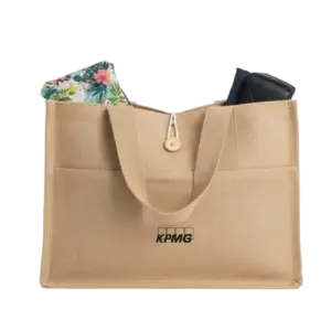 Oblique Fir Jute Bag-Natural