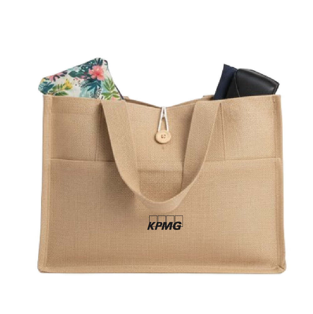 Oblique Fir Jute Bag-Natural