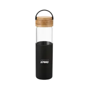 Urban Gear Glass Bottle with Silicone Sleeve-Black