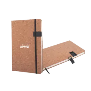Power Plus Hardbound Cork A5 Notebook with Pen Drive Slot-Cork