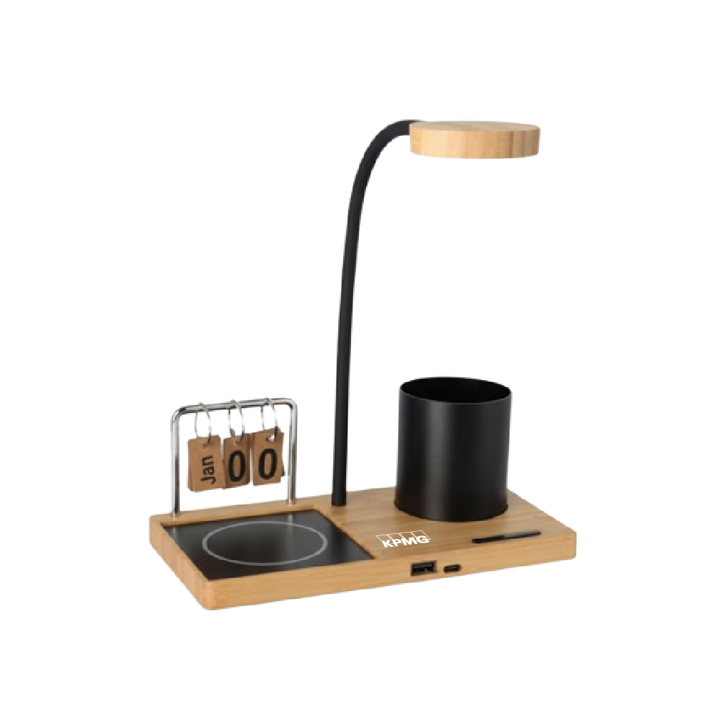 Fuzo Auburn Multi-Functional Bamboo Desk Utility-Natural