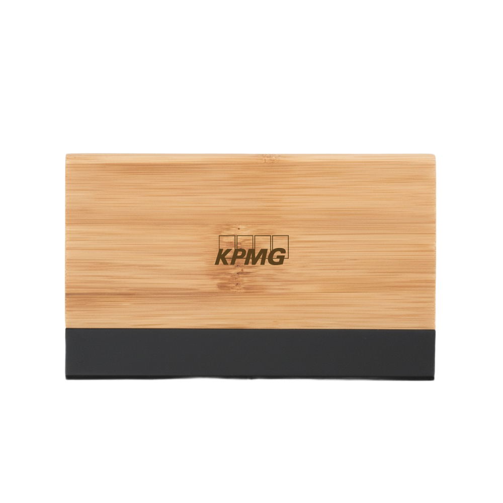 MG BambooPu Card Holder-Natural/Black