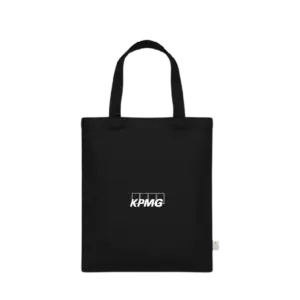 Oblique Birch Cotton Tote Bag-Black
