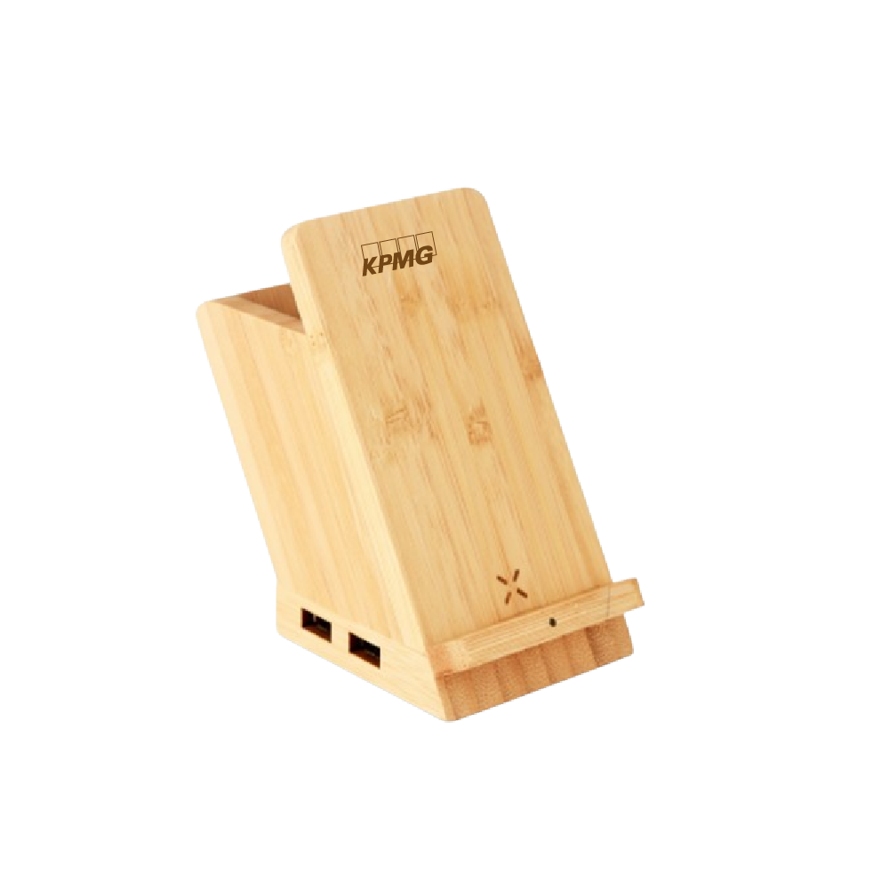 Wangari Maple Wireless Charger and Pen Stand-Natural