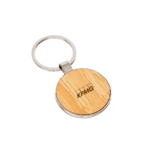 MG Bamboo Circle Keychain-Natural