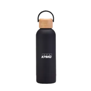 MG Insulated Water Bottle-Bamboo/Black