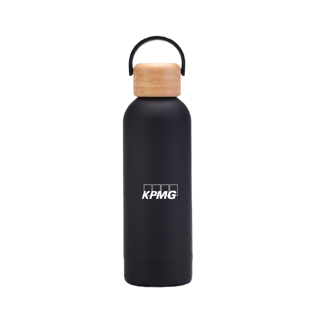 MG Insulated Water Bottle-Bamboo/Black