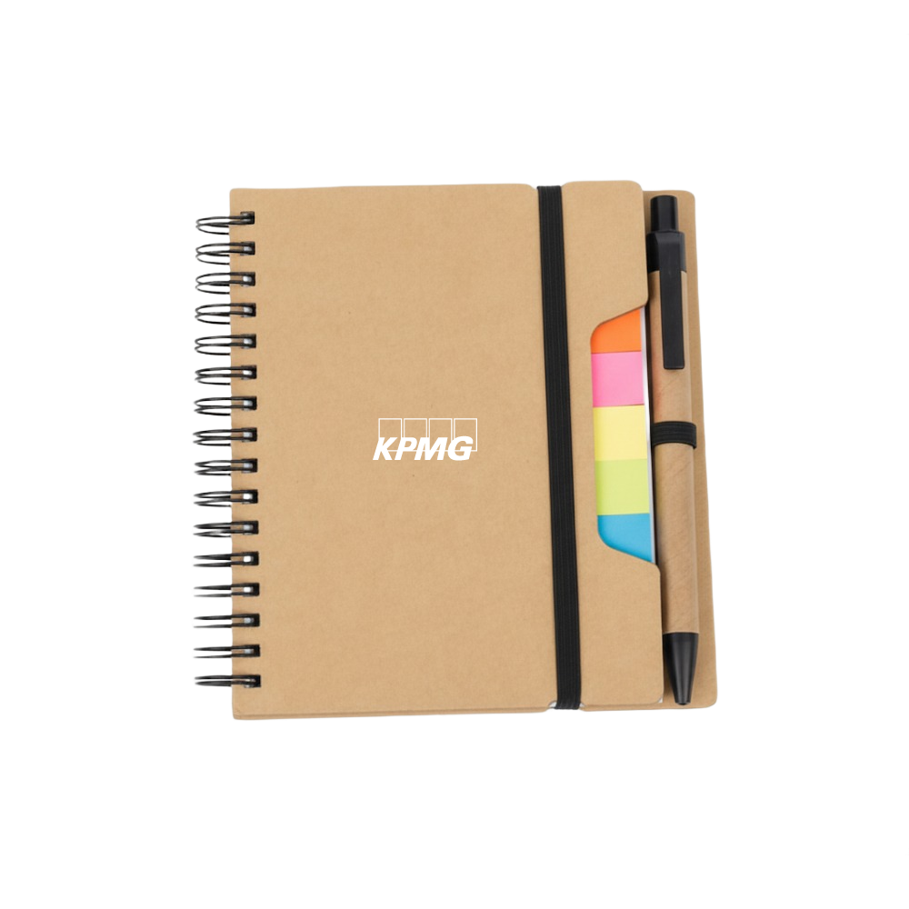 MG Eco-Friendly Spiral Notepad and Pen Set-Brown