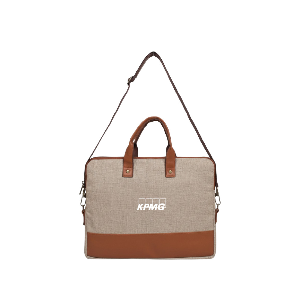 MG Laptop Bag-Beige/Brown