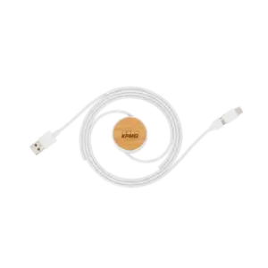 MG Bamboo USB Charging Cable-White/Natural
