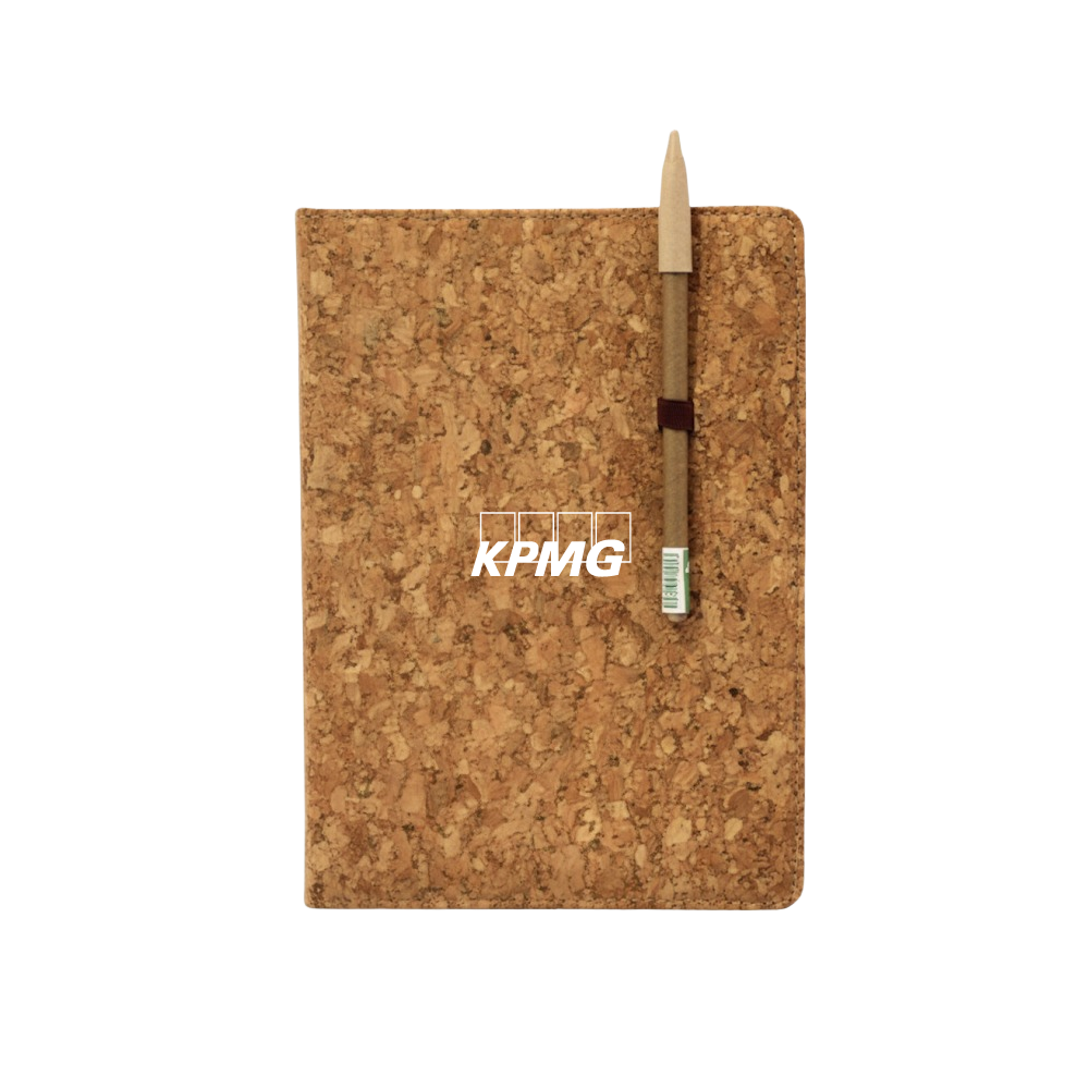 Element Cork Diary with Pen Holder-Cork
