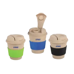 Power Plus Bamboo Coffee mug With Flip Lid