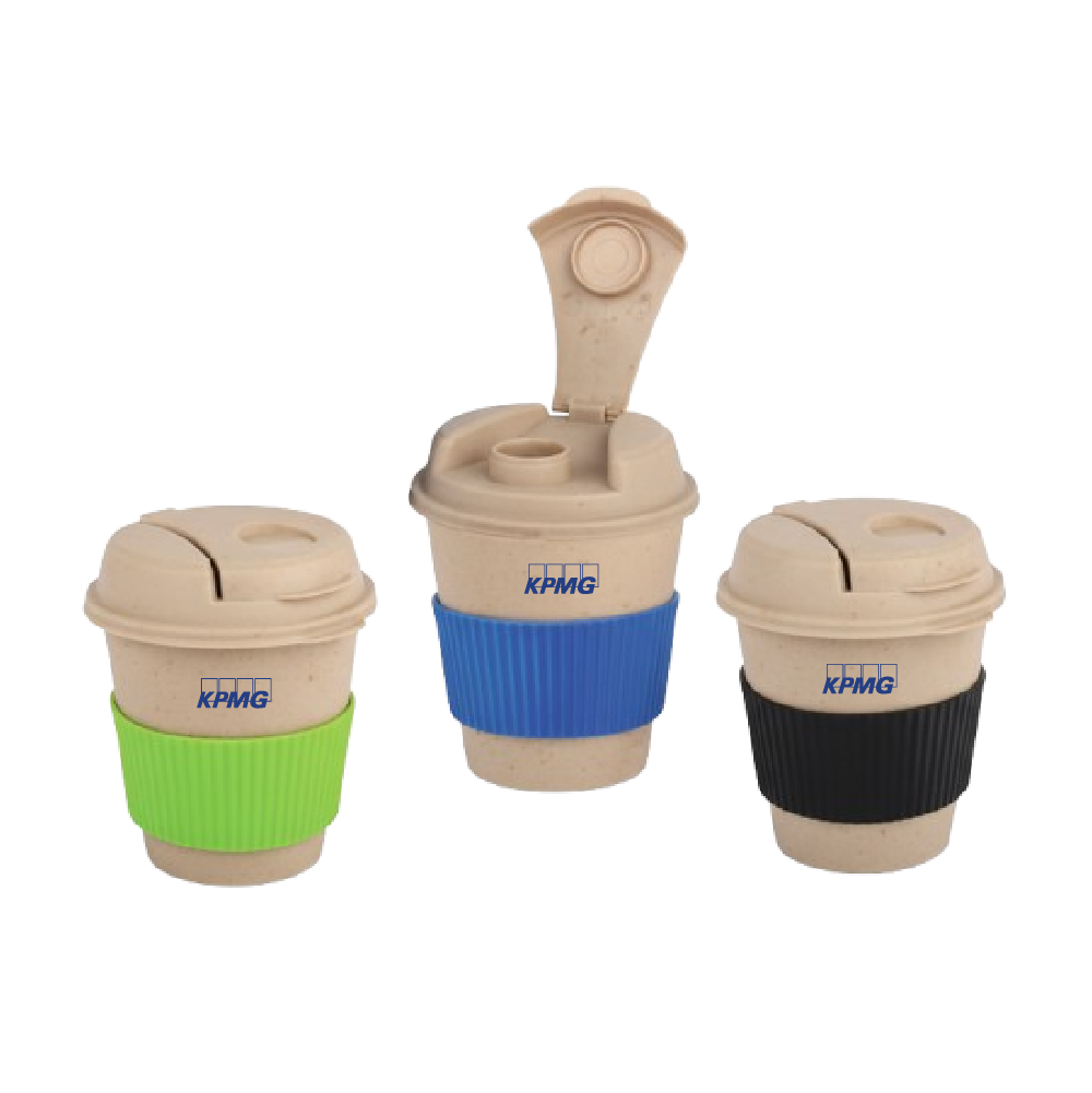 Power Plus Bamboo Coffee mug With Flip Lid