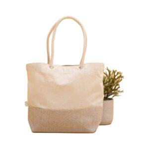 Oblique Walnut Tote Bag-Natural