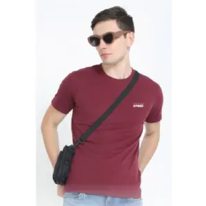 Caslay Sustainable Crew Neck T-Shirt - Maroon