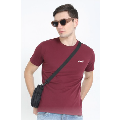 Caslay Sustainable Crew Neck T-Shirt - Maroon