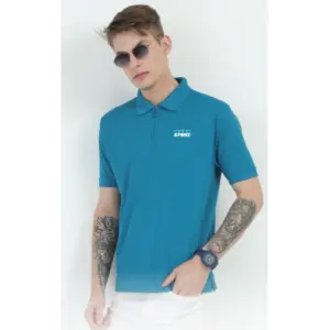 Caslay Sustainable Organic Quick Dry Polo T-Shirt -Azure Blue