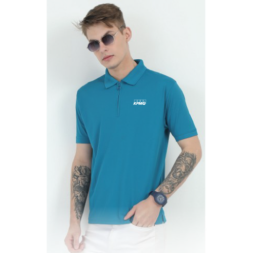 Caslay Sustainable Organic Quick Dry Polo T-Shirt -Azure Blue
