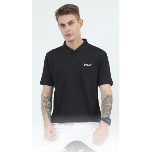 Caslay Sustainable Organic Quick Dry Polo T-Shirt -Black