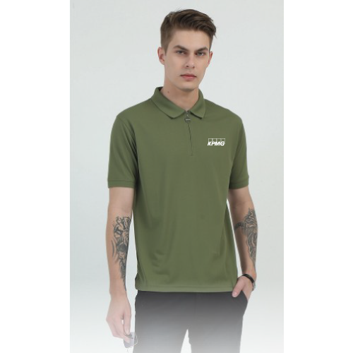 Caslay Sustainable Organic Quick Dry Polo T-Shirt -Olive Green