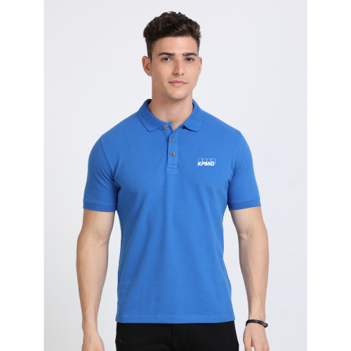 Caslay Sustainable Polo Neck T-Shirt -Royal Blue