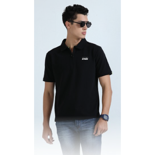 Caslay Sustainable Sweat Polo T Shirt-Black
