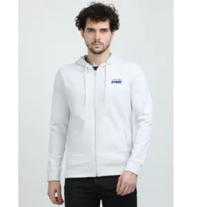 Caslay Sustainable Hoodie With Zip-White Melange