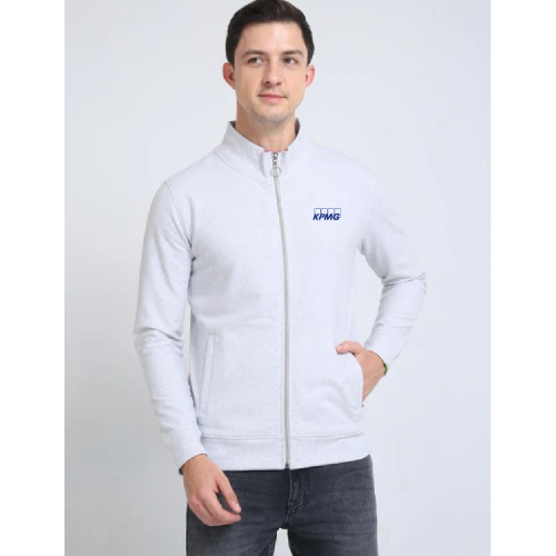 Caslay Sustainable High Neck Jacket-White Melange