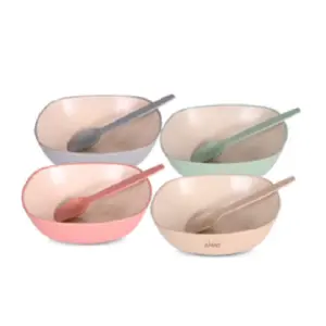 Eha Set of 4 Earth-Friendly Multipurpose Bowls 500ml-Multi