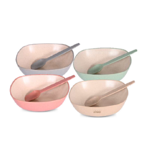 Eha Set of 4 Earth-Friendly Multipurpose Bowls 500ml-Multi
