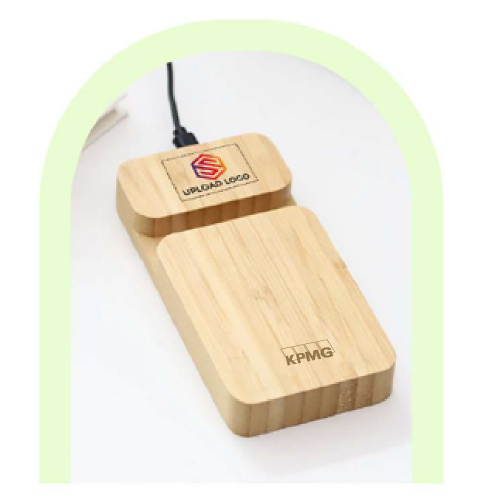 IGP Wireless Powerbank with Phone Stand-Wood
