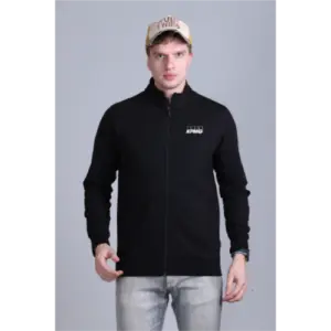 Indian Terrain Full Zipper Lycra Jacket -Black