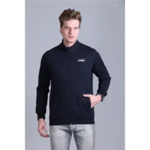 Indian Terrain Full Zipper Lycra Jacket - Navy