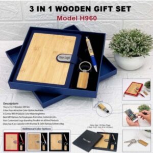 MG Wooden With Blue Gift Set of 3