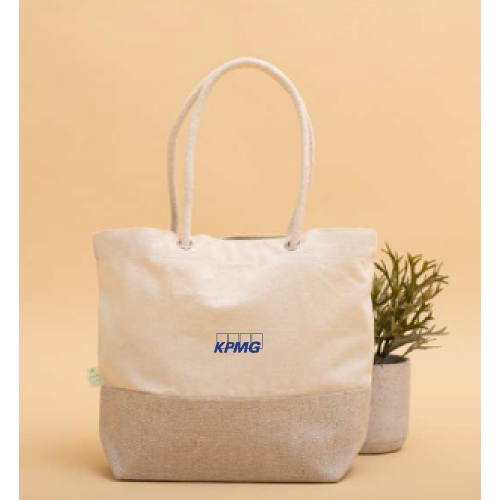 Oblique Walnut Tote Bag-Natural