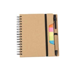 MG Eco-Friendly Spiral Notepad and Pen Set-Brown
