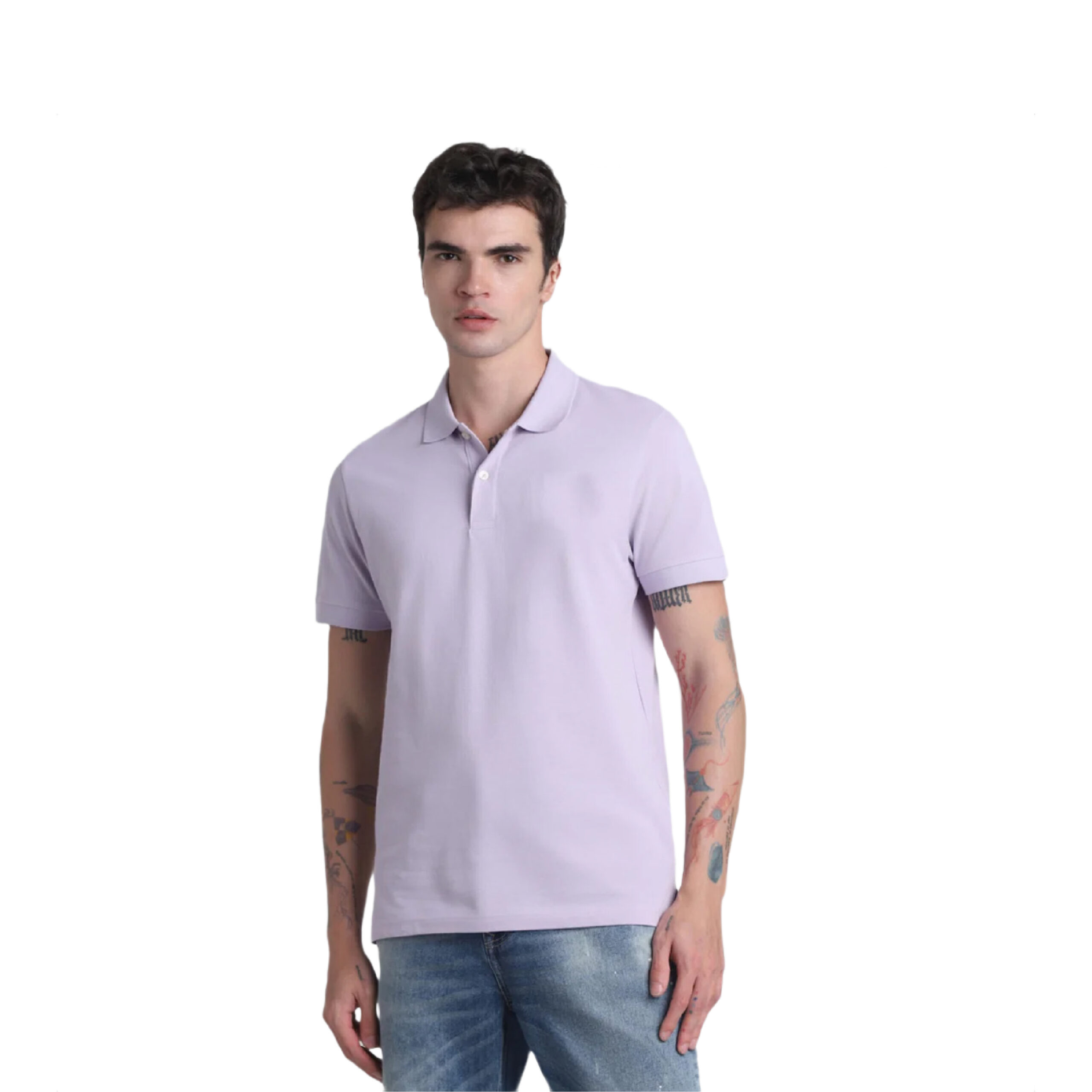 Jack And Jones Plain Polo T Shirt-Purple