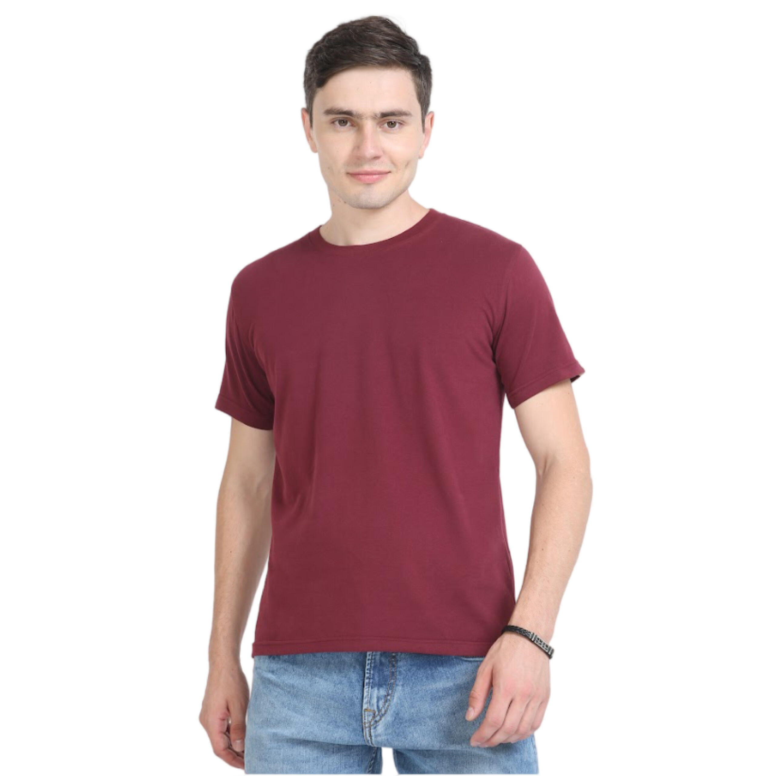 Caslay Sustainable Crew Neck T-Shirt - Maroon
