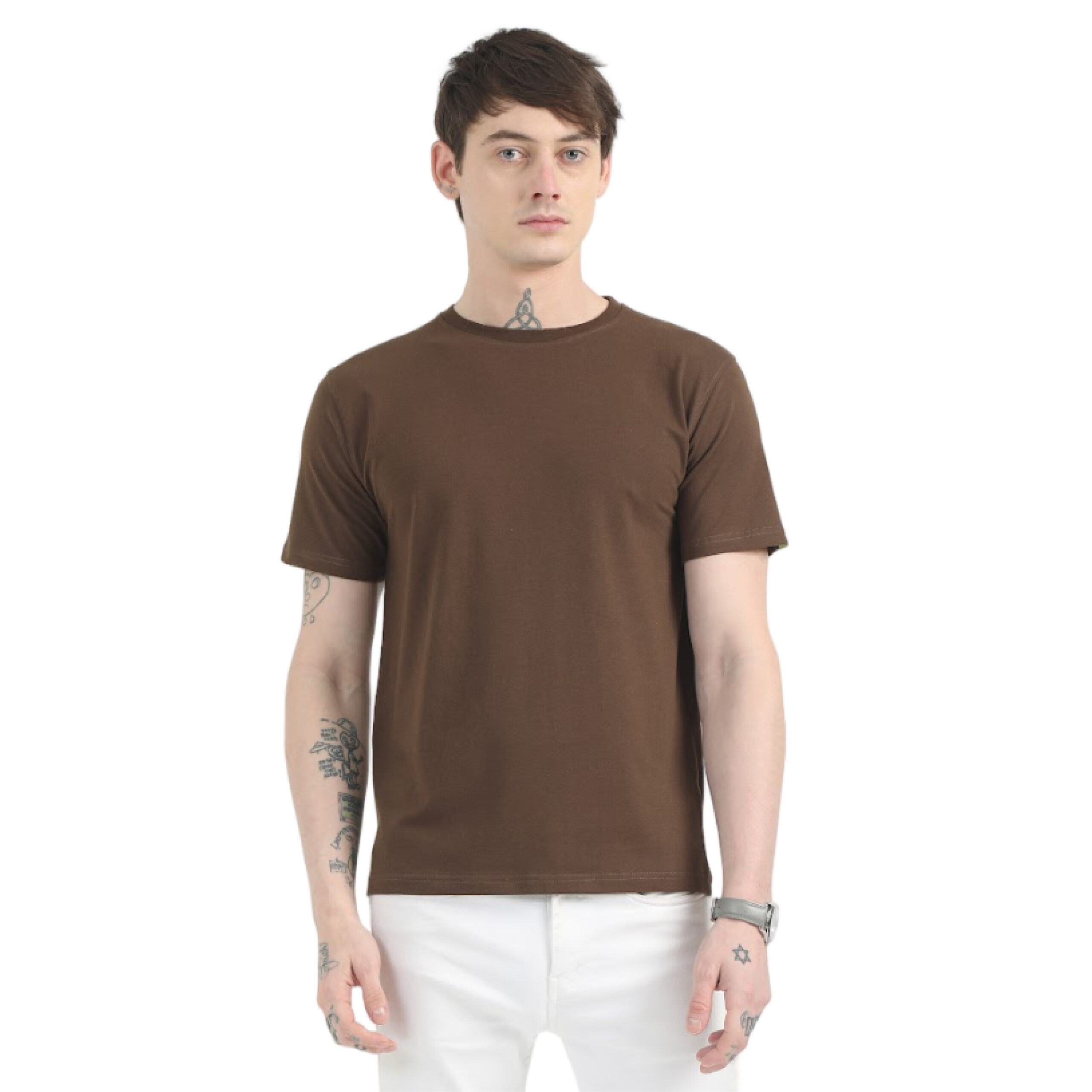 Caslay Sustainable Organic Crew Neck T-Shirt -Chocolate