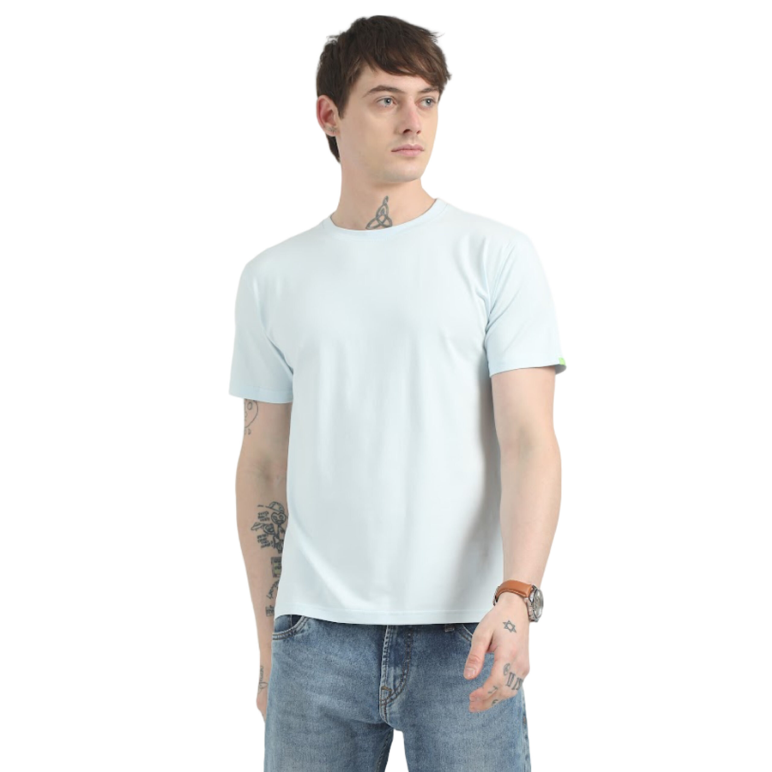 Caslay Sustainable Organic Crew Neck T-Shirt -Ice Water