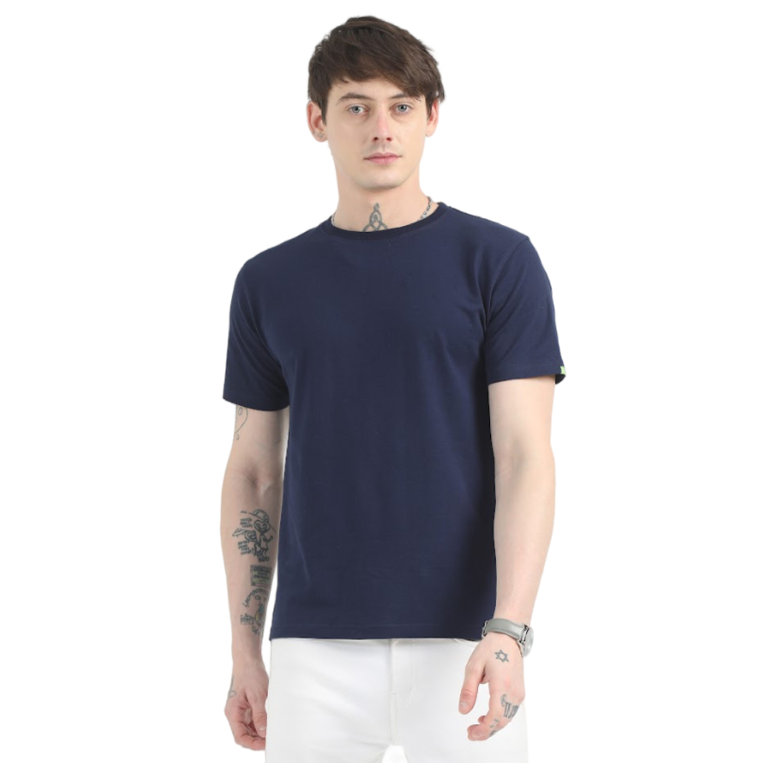 Caslay Sustainable Crew Neck T-Shirt - Navy Blue