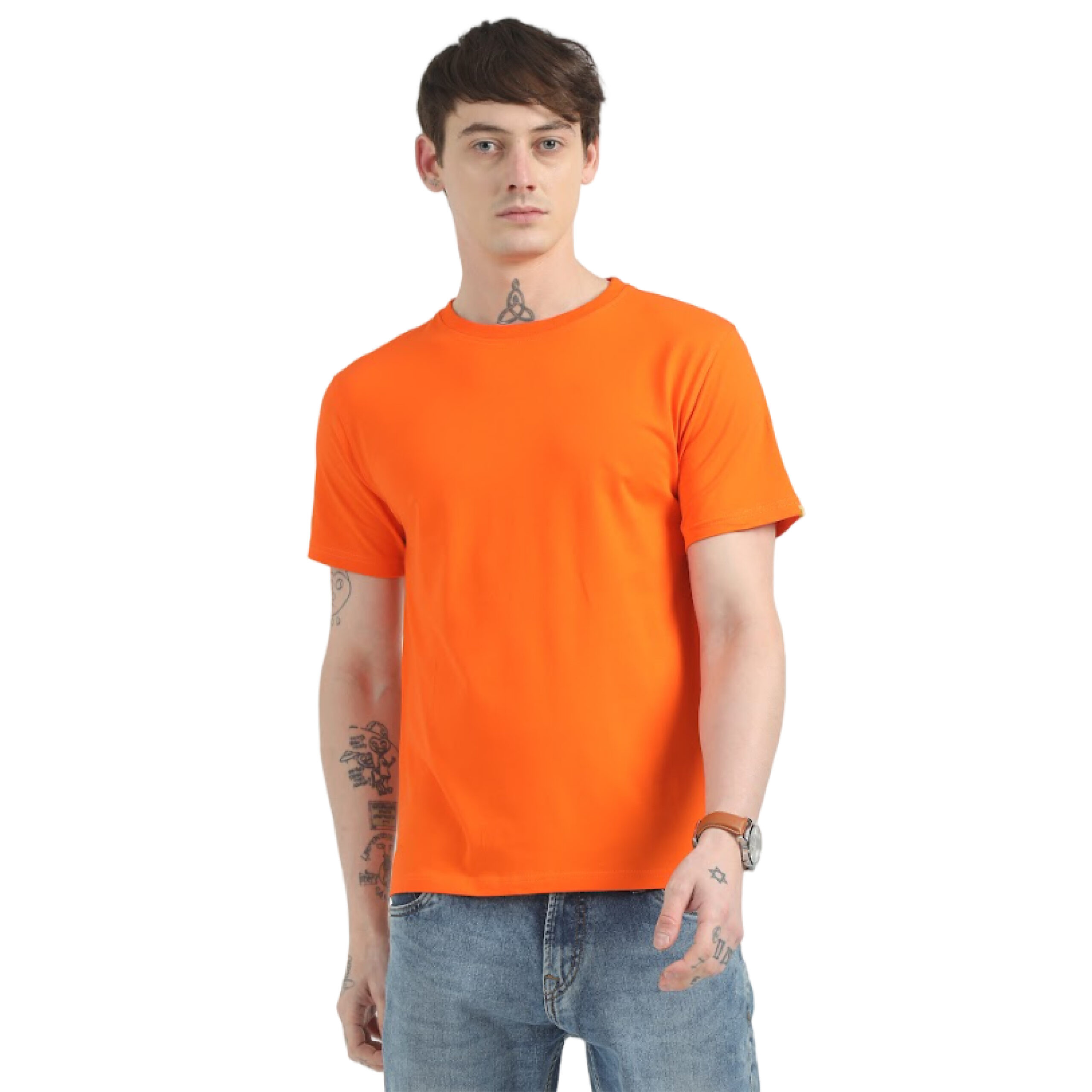 Caslay Sustainable Organic Crew Neck T-Shirt -Orange