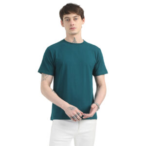 Caslay Sustainable Organic Crew Neck T-Shirt -Petrol Blue