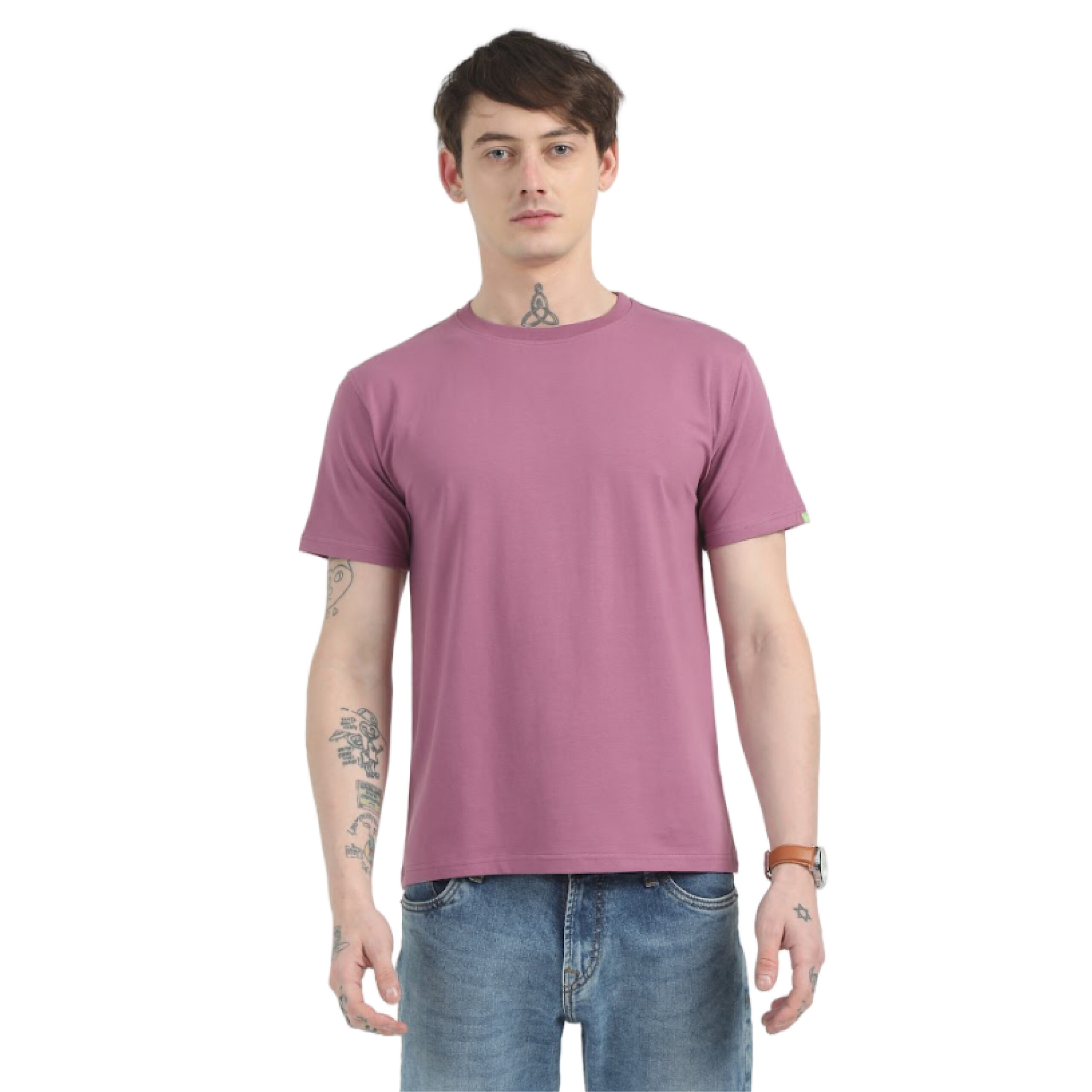 Caslay Sustainable Organic Crew Neck T-Shirt -Purple