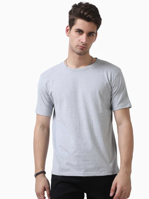 Caslay Sustainable Crew Neck T-Shirt - Grey Melange