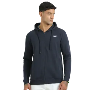 Caslay Sustainable Hoodie With Zip-Navy Blue