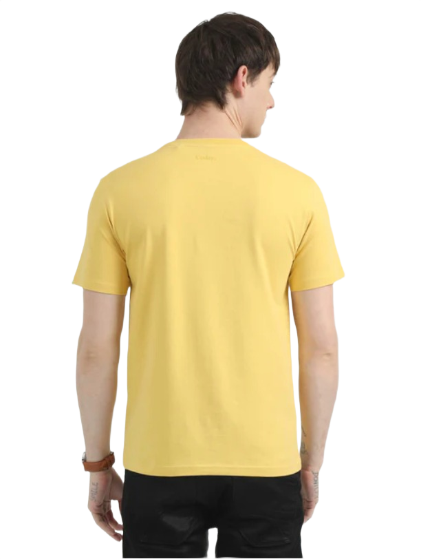 Caslay Sustainable Organic Crew Neck T-Shirt -Mustard - Image 2