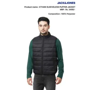 Jack & Jones Ethan Sleeveless Puffer Jacket-Black