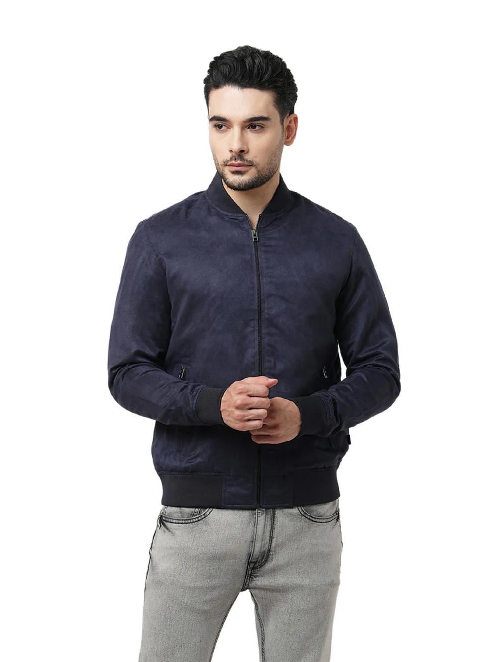 Jack & Jones Suede Jacket-Navy Blue