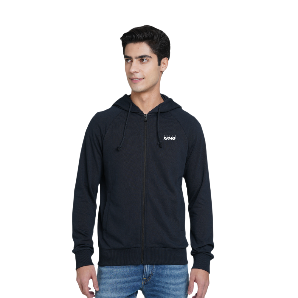 Jack & Jones Austin Hoodie Jacket-Navy Blue